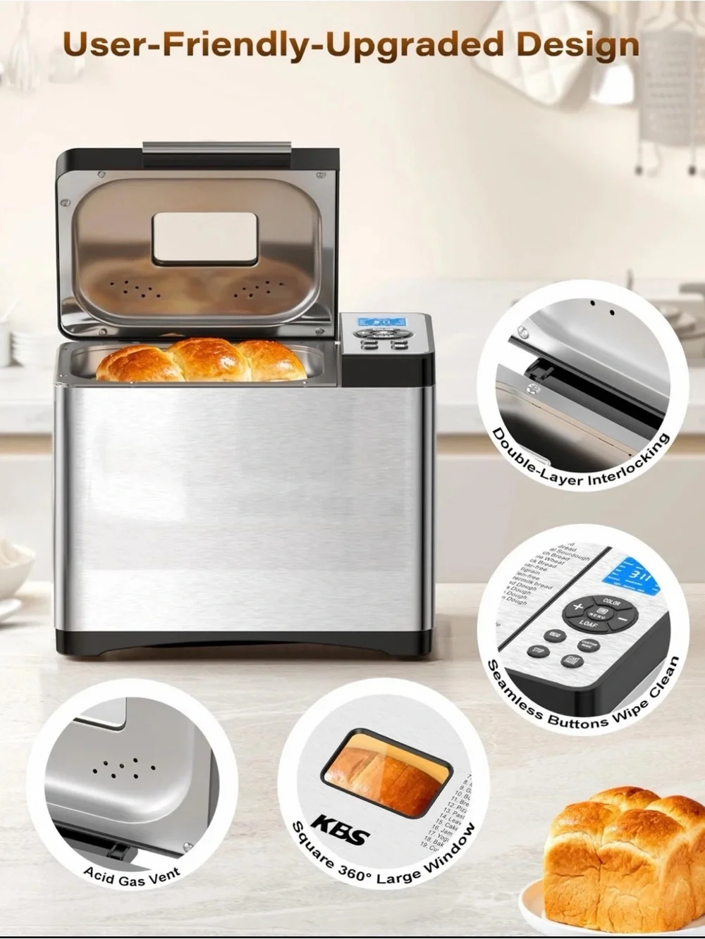 Stainless Steel Bread Maker KBS Bread Machine NWOB
